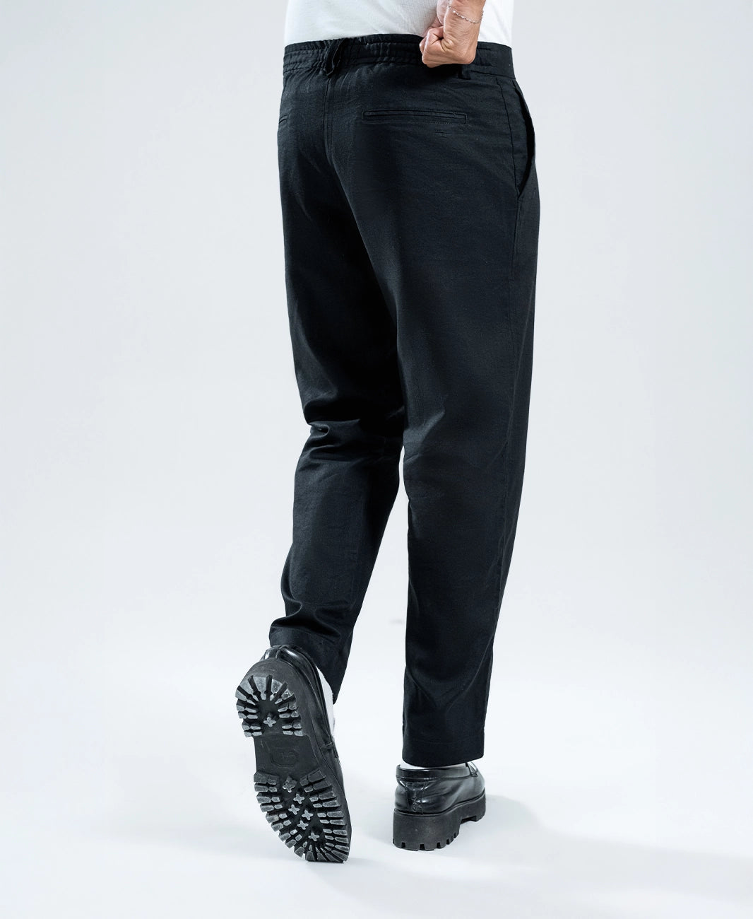 Classic Black Irish Linen Trousers