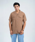 Walnut Brown Double Pocket Cuban Shirt