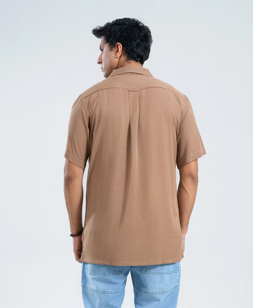 Walnut Brown Double Pocket Cuban Shirt