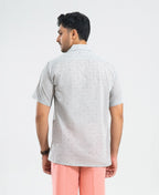 Cream & Brown Self-Textured Irish Cuban Shirt