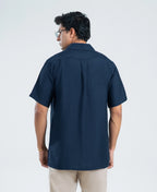 Ocean Navy Double Pocket Cuban Shirt