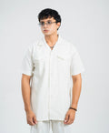 Ivory White Double Pocket Cuban Shirt