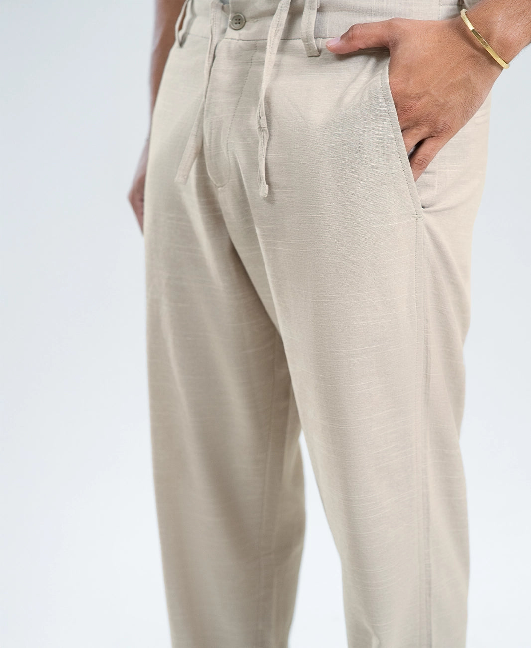 Rust Peach Irish Linen Fashion Trousers