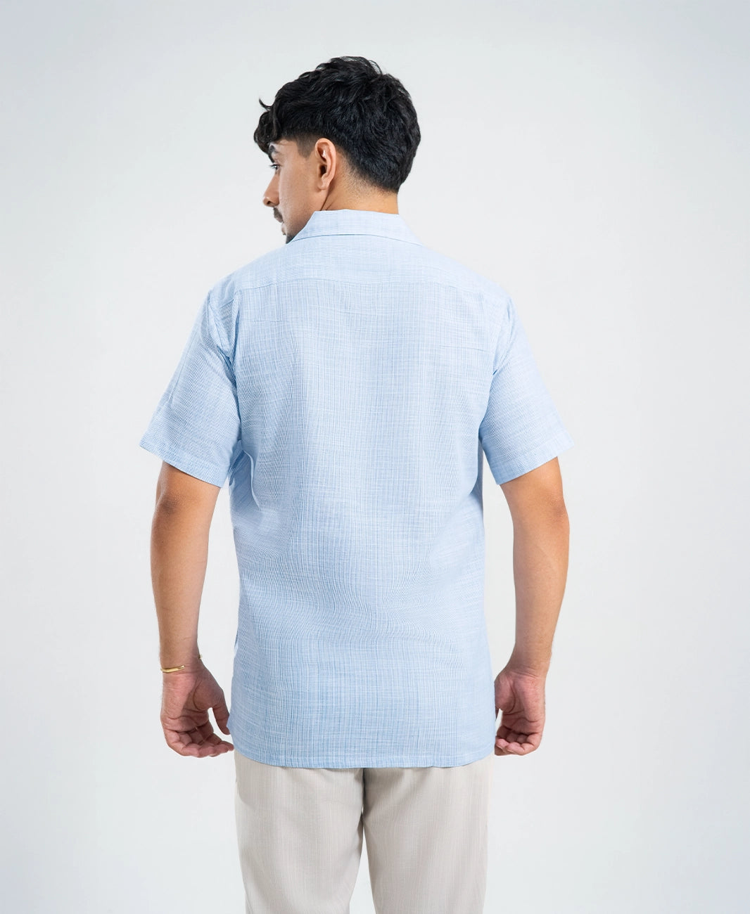 Coastal Blue Striped Irish Linen Cuban Shirt