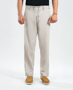 Light Peach Irish Linen Tailored Trousers