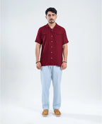 Maroon Reserve Double Pocket Cuban Shirt