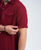 Maroon Reserve Double Pocket Cuban Shirt