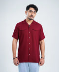 Maroon Reserve Double Pocket Cuban Shirt