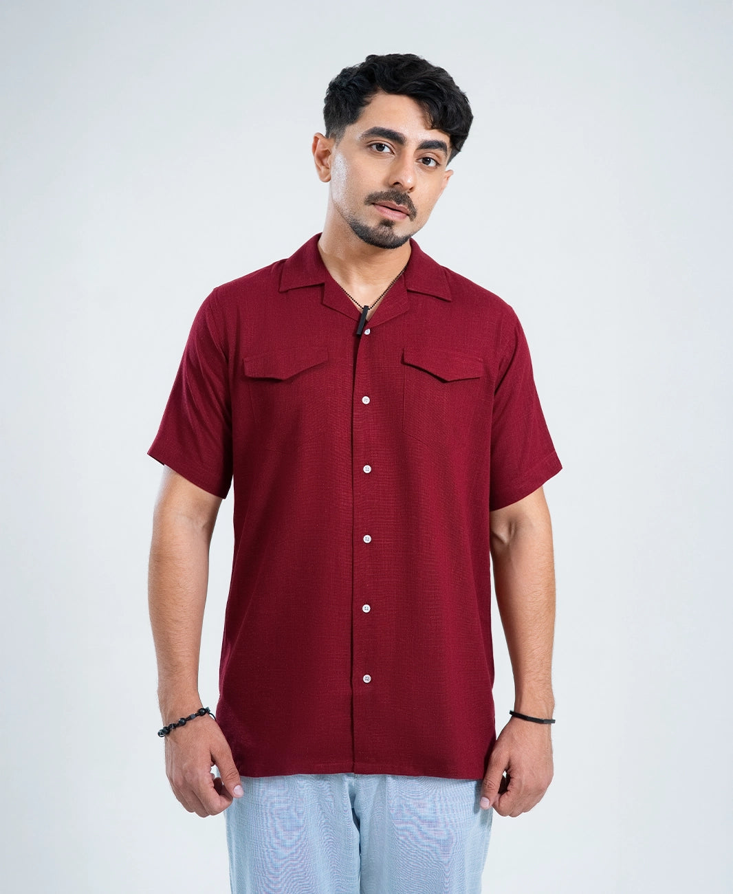 Maroon Reserve Double Pocket Cuban Shirt