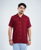 Maroon Reserve Double Pocket Cuban Shirt