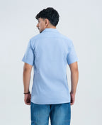 Muted Royal Irish Linen Cuban Shirt