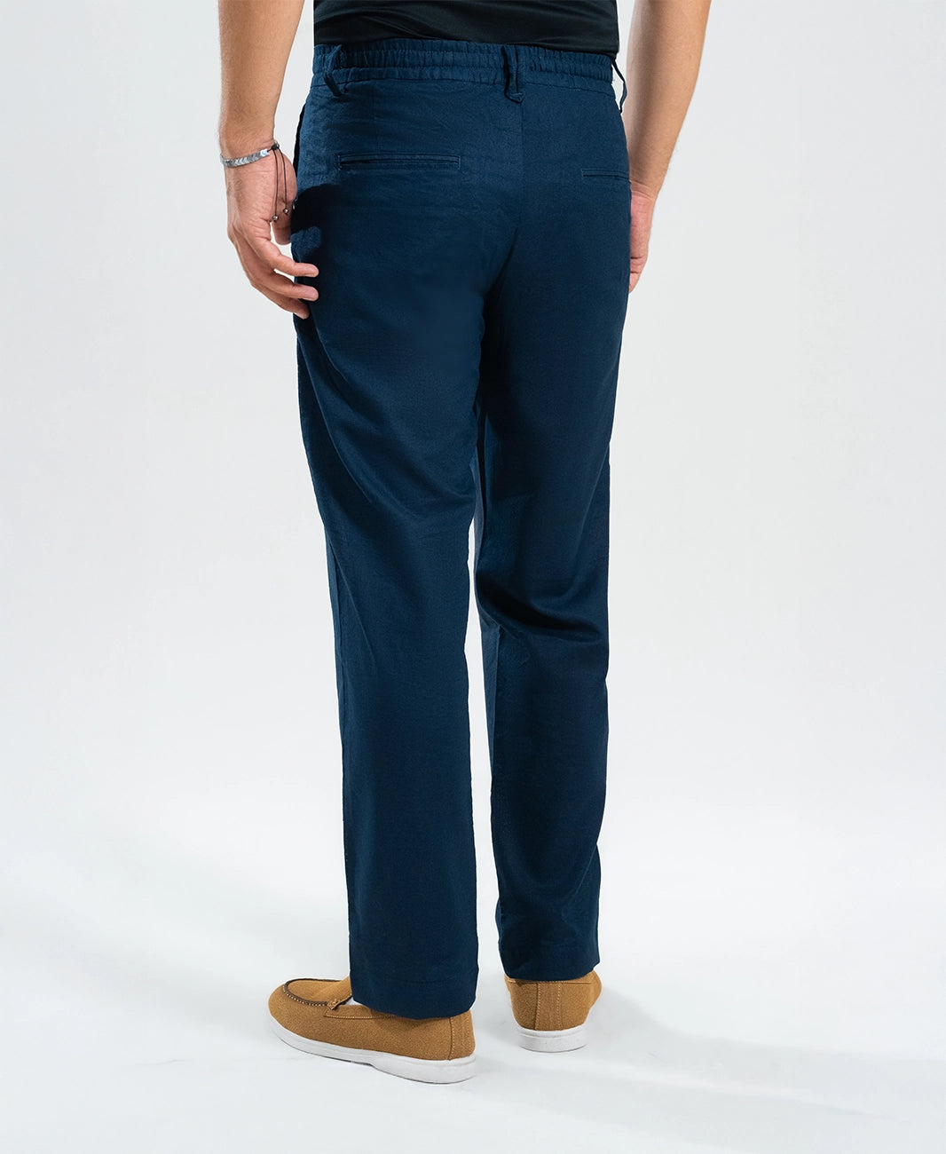 Men’s Navy Irish Linen Trousers
