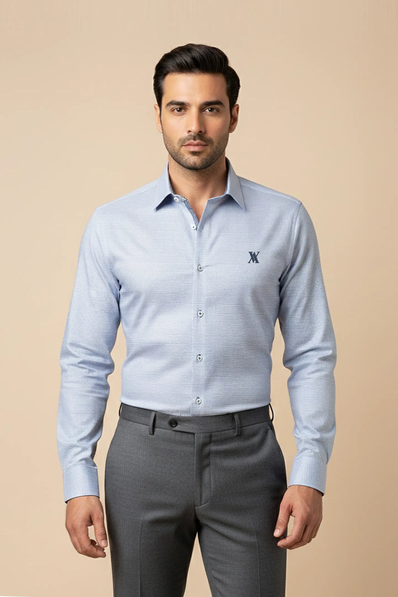 Navy & White Irish Stripes Formal Shirt