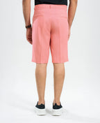 Desert Peach Textured Linen Shorts