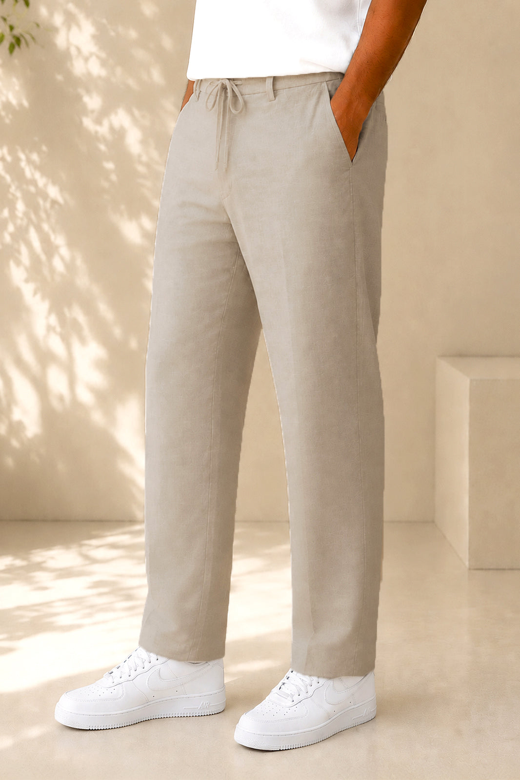 Rust Peach Irish Linen Fashion Trousers