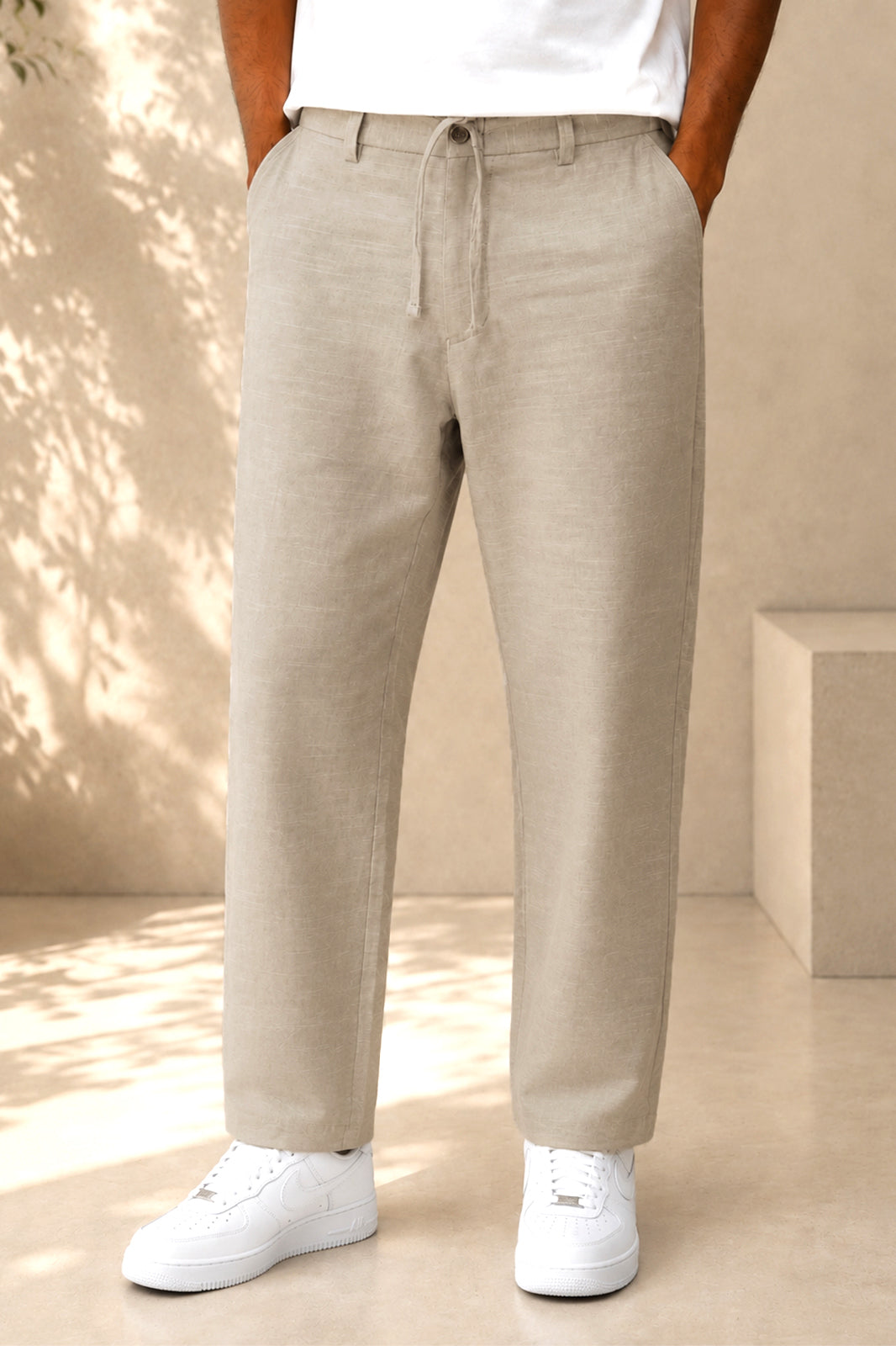 Rust Peach Irish Linen Fashion Trousers