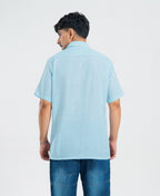 Sky Blue & White Stripe Irish Linen Cuban Shirt