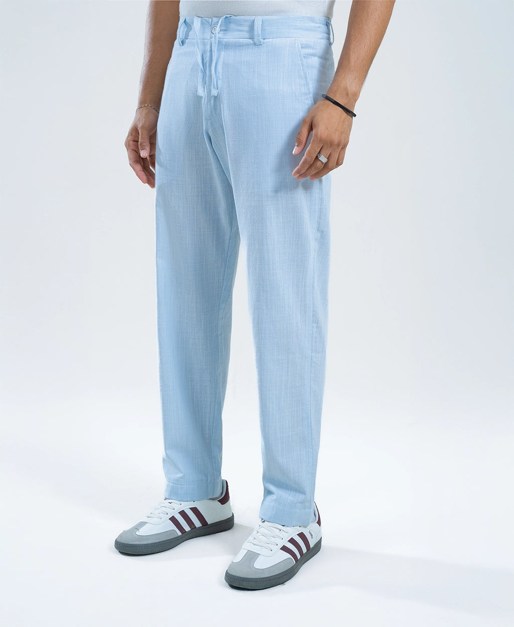 New Sky Blue Irish Linen Lightweight Trousers