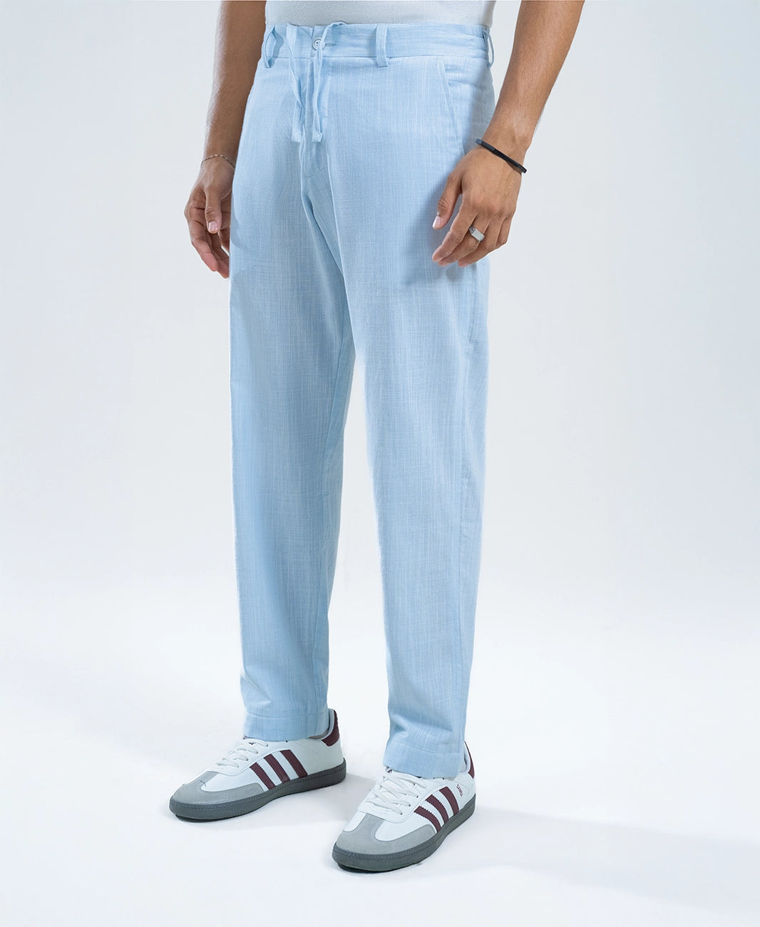 New Sky Blue Irish Linen Lightweight Trousers