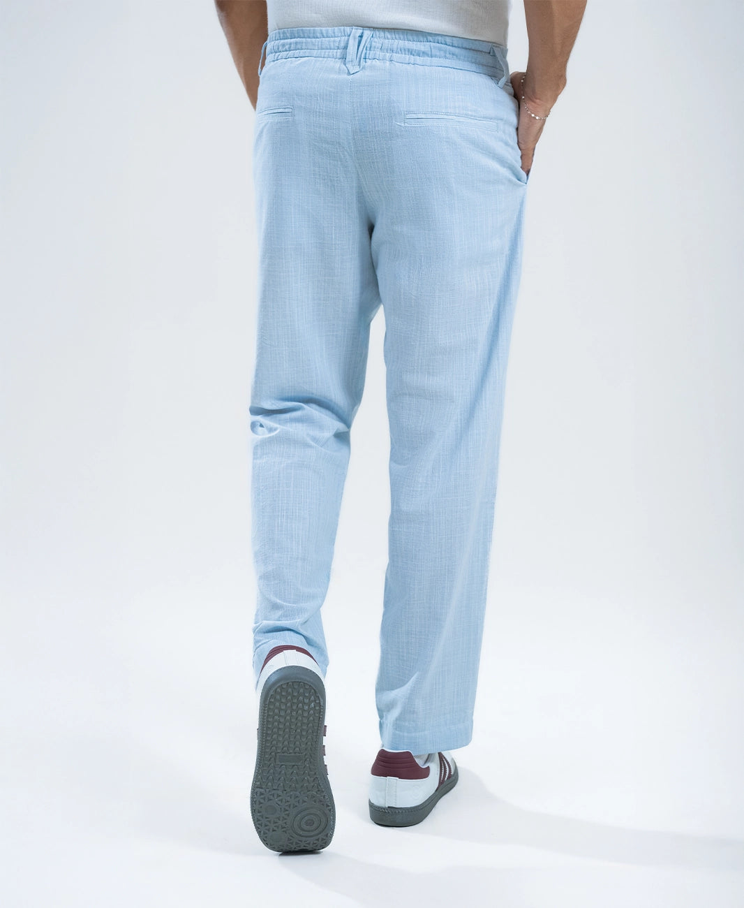 New Sky Blue Irish Linen Lightweight Trousers