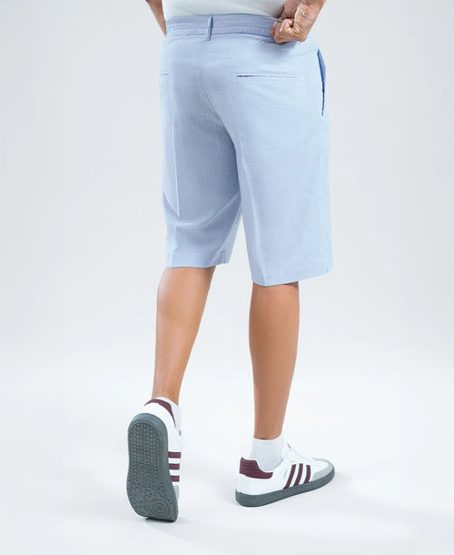 Coastal Sky Textured Linen Shorts