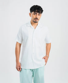 Mid White Heavy-Weight Irish Linen Cuban Shirt