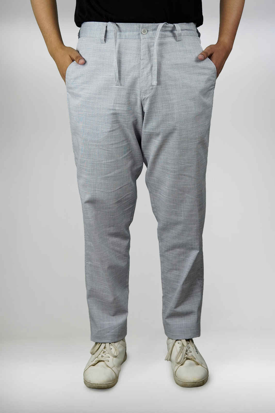 Light Grey Irish Linen Summer Trousers