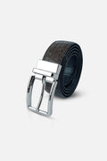 Black & Dark Brown Reversible Crocodile Textured Belt