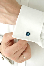 Gunmetal Iridescent Abalone-Style Cufflinks (Cufflink 443)