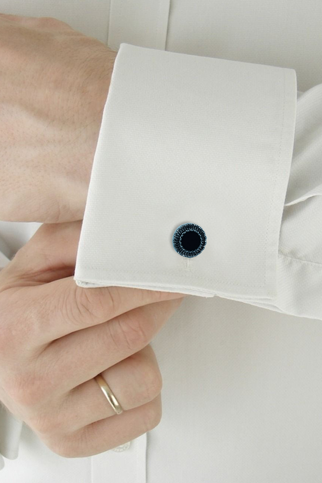 Gunmetal Sunburst Onyx-Style Cufflinks (Cufflink 448)