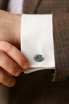 Contemporary Gunmetal & Bronze Textured Oval Cufflinks (Cufflink 466)