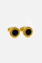 Gold-Tone Sunburst Onyx-Style Cufflinks (Cufflink 442)