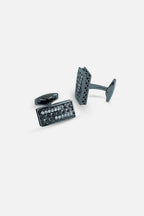 Gunmetal Rectangular Zircon Pavé Cufflinks (Cufflink 444)