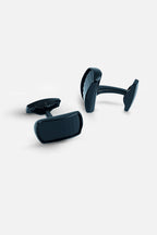 Black Polished Rectangular Enamel Cufflinks (Cufflink 447)