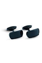 Black Polished Rectangular Enamel Cufflinks (Cufflink 447)