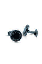 Gunmetal Sunburst Onyx-Style Cufflinks (Cufflink 448)