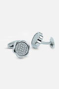 Artisan Silver Floral Geometric Cufflinks (Cufflink 451)