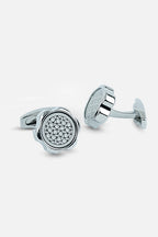 Artisan Silver Floral Geometric Cufflinks (Cufflink 451)