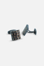 Contemporary Bronze & Gunmetal Rippled Square Cufflinks (Cufflink 456)
