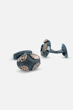 Contemporary Gunmetal & Bronze Textured Oval Cufflinks (Cufflink 463)