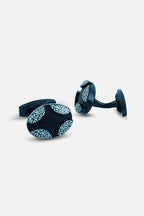 Contemporary Black & Silver Filigree Oval Cufflinks (Cufflink 467)