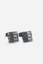Contemporary Gunmetal & Copper Textured Square Cufflinks (Cufflink 468)