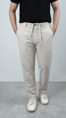 Light Peach Irish Linen Tailored Trousers