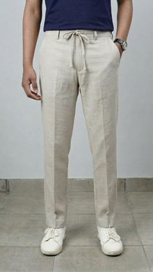 Rust Peach Irish Linen Fashion Trousers