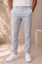 Light Grey Irish Linen Summer Trousers