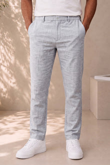 Light Grey Irish Linen Summer Trousers