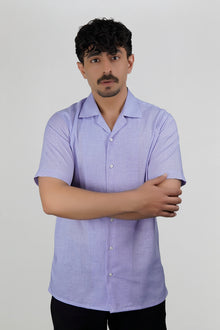 Muted Royal Irish Linen Cuban Shirt
