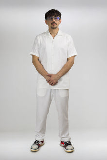 Mid White Heavy-Weight Irish Linen Cuban Shirt