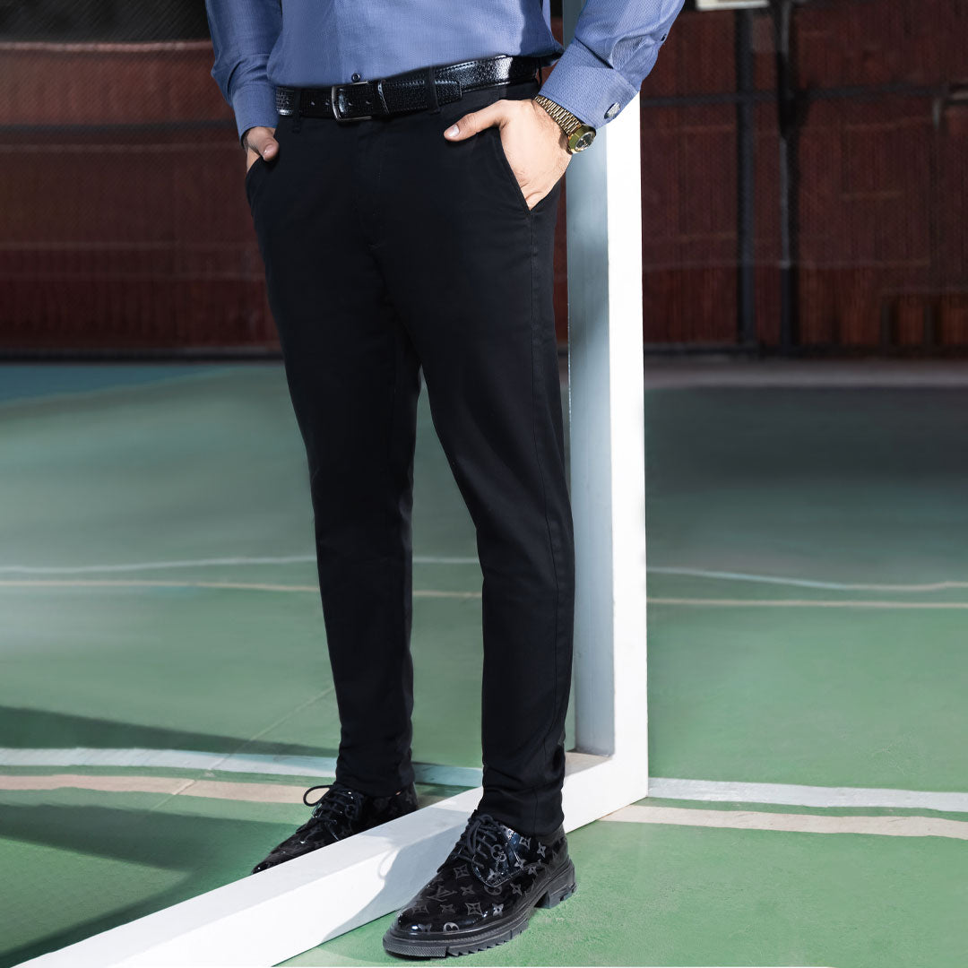 Black Stretch Slim Fit Chino Pant