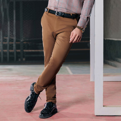 Tobacco Stretch Slim Fit Chino Pant